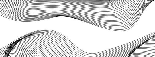 Abstract wave texture gradient black line vector