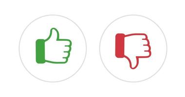 Like and dislike icon button set vector