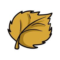 Orange autumn linden leaf, leaf fall, vector illustration in cartoon style on a white background