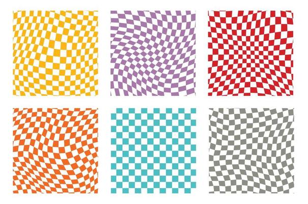 Groovy retro pattern background in psychedelic checkered backdrop style. A chessboard in a minimalist abstract design with a 60s 70s aesthetic vibe. hippie style y2k. funky print vector illustration