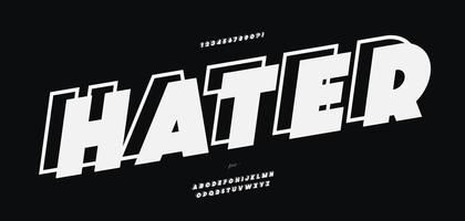 Vector font modern typography style white color