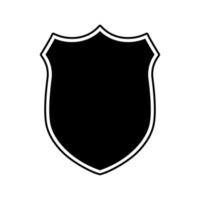 Shield vector black color isolated