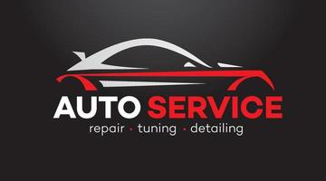 Auto service vector logo isolated on black background