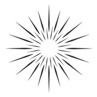 Sunburst vector black color line