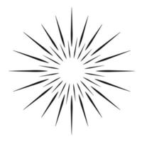 Sunburst vector black color line