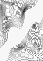 Abstract wave texture black line on white background vector