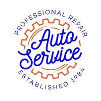 Auto service vector label for detailing
