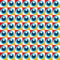 Abstract bauhaus eyes pattern minimal 20s vector