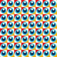 Abstract bauhaus eyes pattern minimal 20s vector