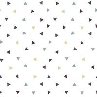 Dots and triangles in Scandinavian style. Seamless pattern. White and colored retro background. Chaotic elements. The texture of an abstract geometric shape. vector