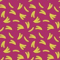 Seamless background with banana. Tropical pattern with fresh banana vector background. Yellow isolated banana pattern. Bananas on a bright background.