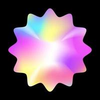 Holographic sticker vector template colorful