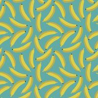 Seamless background with banana. Tropical pattern with fresh banana vector background. Yellow isolated banana pattern. Bananas on a bright background.