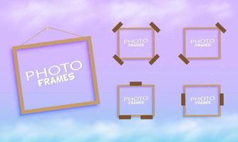 Realistic Square Photo Frame with gradient background vector