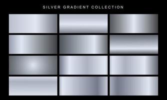 Silver gradient collection. Silver background texture icon vector illustration. Editable stroke. EPS 10.