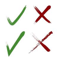 Check mark icon. X, Yes, No sign symbol on a white background. Vector illustration. EPS 10.