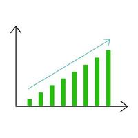 Growing graph icon. Business chart with arrow icon vector illustration on a white background. EPS 10.
