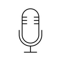 Mic line icon. Record microphone icon on white background. Suitable for web and mobile apps. Vector illustration. EPS 10.