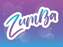 Texto de estudio de baile de zumba. diseño de banner de palabra de caligrafía. capacidad aeróbica. ilustración de letras de mano de vector sobre fondo blanco.