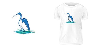 concepto de diseño de camisetas, ilustración de aves marinas vector