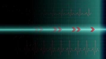 Heart pulse or ekg in monitor for UI Hi-tec interface blue digital technology with glowing particles ,vector illustration vector