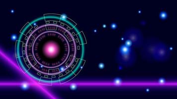UI Hi-tec interface blue abstract digital technology with glowing particles, vector illustration