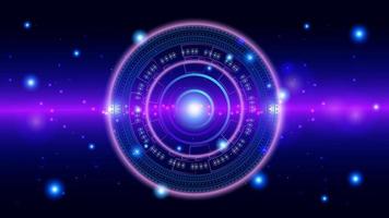 UI Hi-tec interface blue abstract digital technology with glowing particles, vector illustration