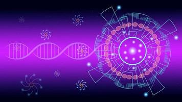 moléculas de adn para interfaz de alta tecnología, tecnología de comunicación abstracta y líneas y puntos, ilustración vectorial vector