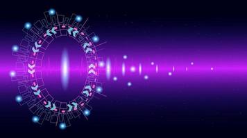 Heart pulse or ekg in monitor for UI Hi-tec interface blue digital technology with glowing particles ,vector illustration vector