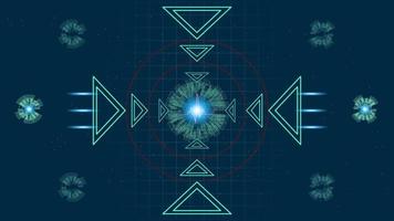 Heart pulse or ekg in monitor for UI Hi-tec interface blue digital technology with glowing particles ,vector illustration vector