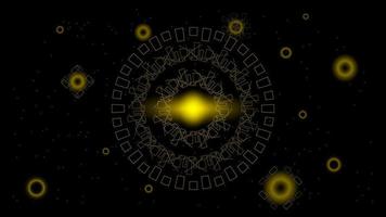 UI Hi-tec interface black and gold abstract digital technology with glowing particles, vector illustration