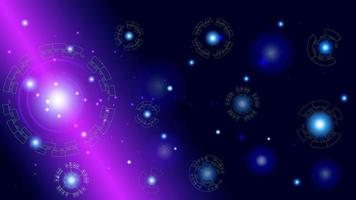 UI Hi-tec interface blue abstract digital technology with glowing particles, vector illustration