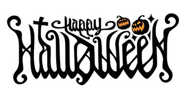 feliz halloween texto diseño, vector