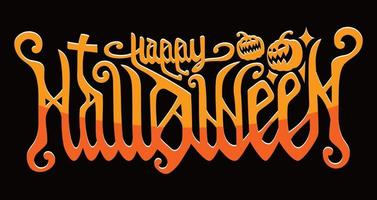 feliz halloween texto diseño, vector