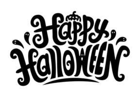 feliz halloween texto diseño, vector