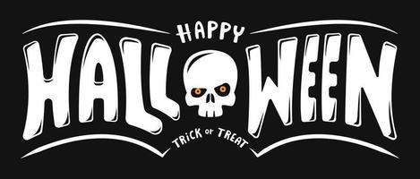 feliz halloween texto diseño, vector
