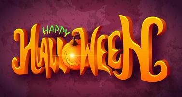 perspectiva feliz halloween diseño de texto vector