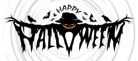 diseño de texto feliz halloween vector