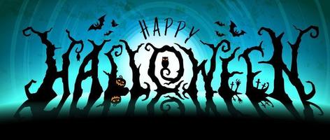 halloween text design vector