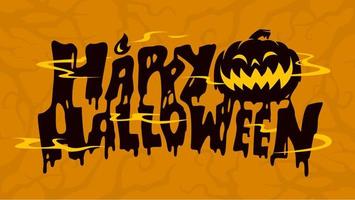 Happy Halloween Text Design, Vector