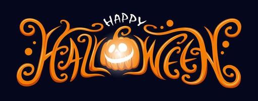 halloween text design vector