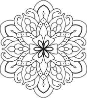 Black Outline Flower Mandala Pro Vector