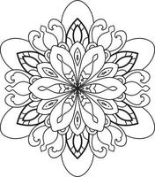 Black Outline Flower Mandala Pro Vector