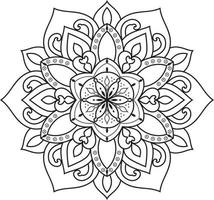 contorno negro flor mandala pro vector