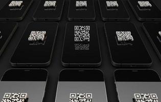 concepto de seguimiento y rastreo con código qr y teléfono inteligente foto