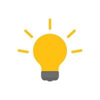 light bulb illumination isolated on white background. new ideas and creative thinking symbol vector
