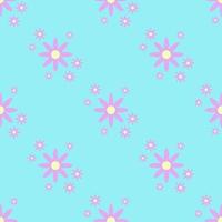 abstract flower seamless pattern on blue background vector