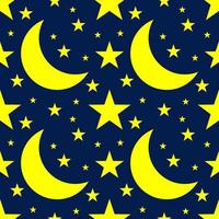 abstract moon and star seamless pattern background vector