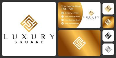 Letter S monogram luxury logo design with business card template. vector