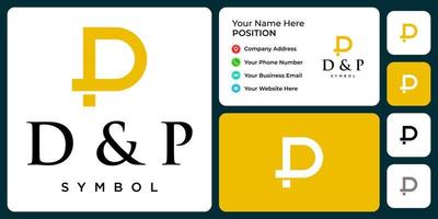 Letter D P monogram luxury logo design with business card template. vector